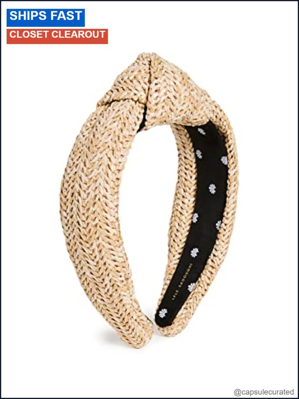 Raffia Knotted Padded Headband One Size Wrap Hair Accessory